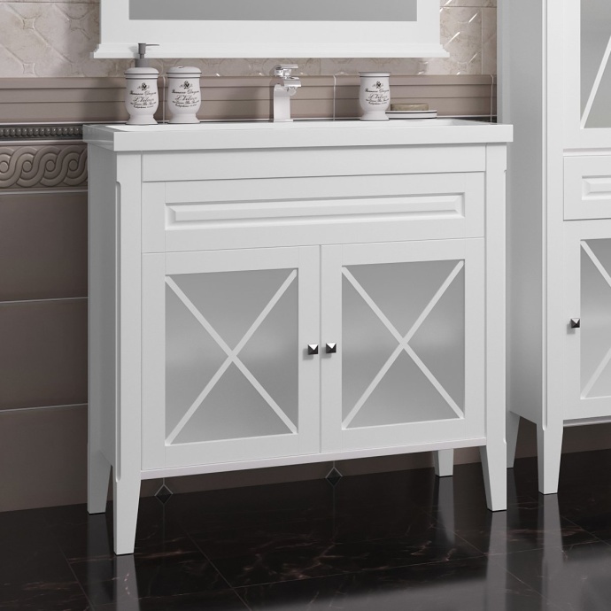 Тумба для комплекта Opadiris Палермо 90 белая матовая 00-00002355 - 0