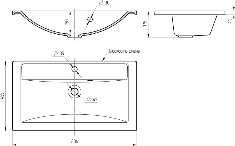 Мебельная раковина Бриклаер Paola Mario 80 4660105230717 - 2