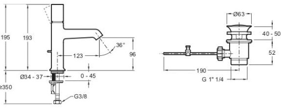 Смеситель для раковины Jacob Delafon Edgar E29845-CP - 1