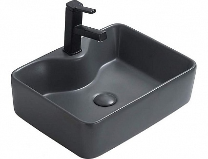 Раковина накладная CeramaLux NC 48.5 см серый матовый  7291MDH-2 - 0