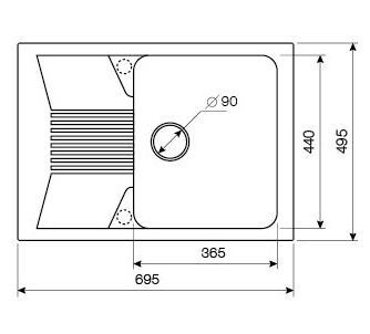 Мойка кухонная Lava L2 бежевая L2.SAH - 3