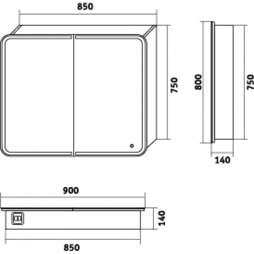 Зеркало-шкаф Grossman Адель белый 90  209004 - 3