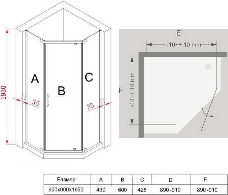 Душевой уголок Black&White Stellar Wind S305 90х90 3059090 - 5