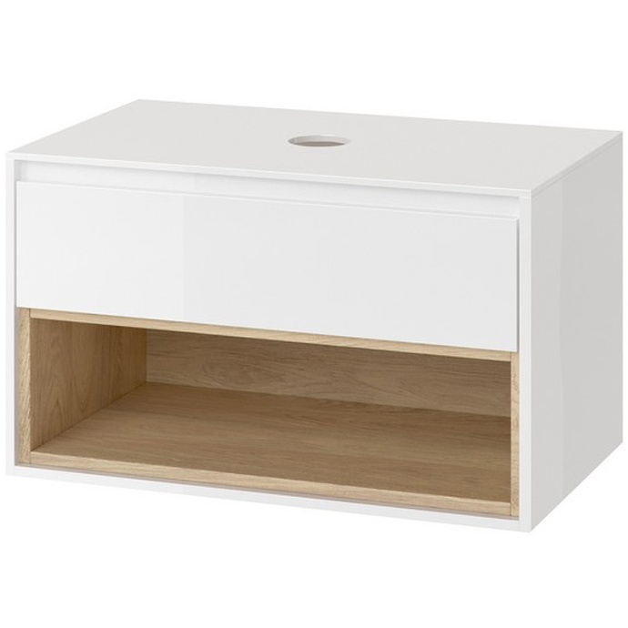 Тумба под накладную раковину Excellent Tuto 80 белый - светлое дерево  MLEX.0102.800.WHBL - 0