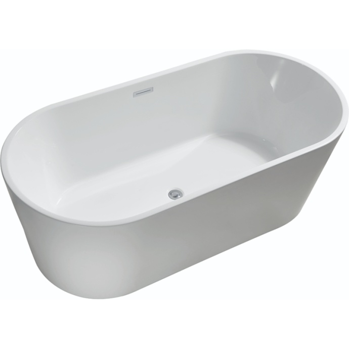 Акриловая ванна Aquatek Ово 180х80 белый с ножками и сливом-переливом  AQ-99880 - 1