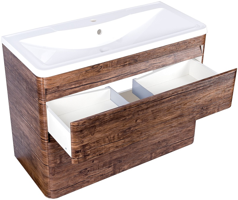 Тумба с раковиной Style Line Атлантика 80 Люкс Plus, подвесная, старое дерево - 3