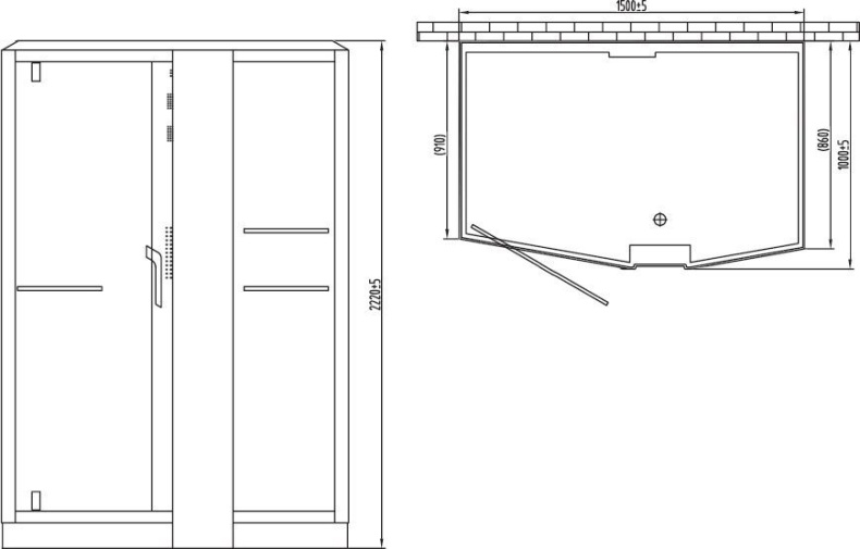 Душевая кабина Orans SR-89102RS черная, с баней 89102RB - 8