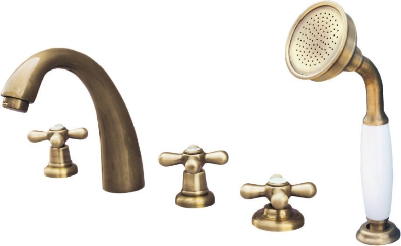 Смеситель на борт ванны Rav Slezak Morava бронза MK176.5PSM - 0