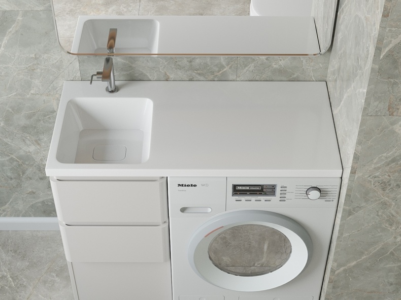 Раковина Stella Polar Kamilla 100 L на стиральную машину белый 4627173210577 - 2