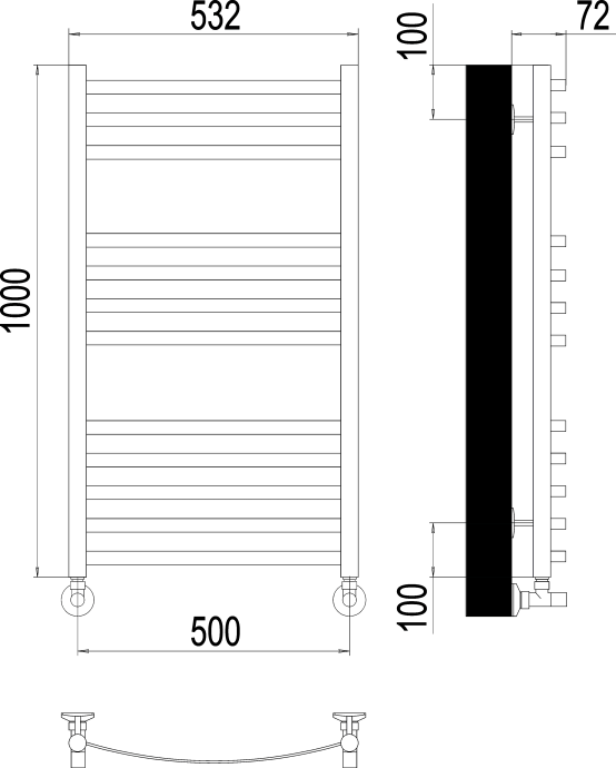 Водяной полотенцесушитель Terminus Авиэль П12 500х1000 Хром 4670078529213 - 2