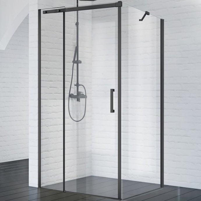 Душевой уголок BelBagno Acqua 120х90 профиль черный стекло прозрачное ACQUA-AH-1-120/90-C-NERO - 0