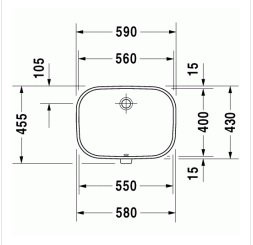 Раковина Duravit D-Code 0338560000 встраиваемая - 1