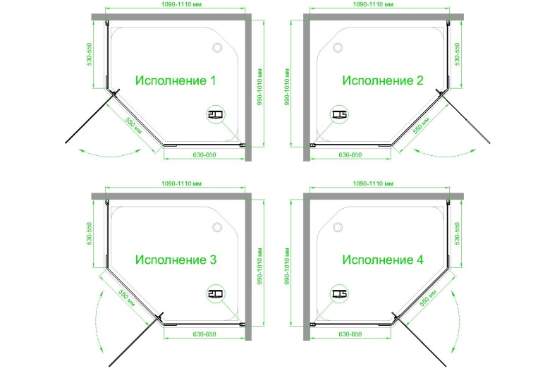 Душевой уголок Royal Bath TR 100х110 профиль белый стекло прозрачное RB1110TR-T - 3