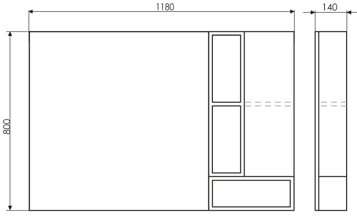 Зеркало-шкаф Comforty Прага 120 дуб белый 00004136262 - 3