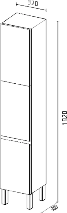 Шкаф-пенал Sanvit Авеню-3 32 с бельевой корзиной белый глянец pavenu3w - 3