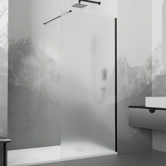 Душевая перегородка RGW Walk In WA-010B 70х195 профиль черный стекло матовое 351001007-24 - 0