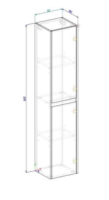 Шкаф-пенал BelBagno Kraft 33х160 L белый KRAFT-1600-2A-SC-BO-L - 3