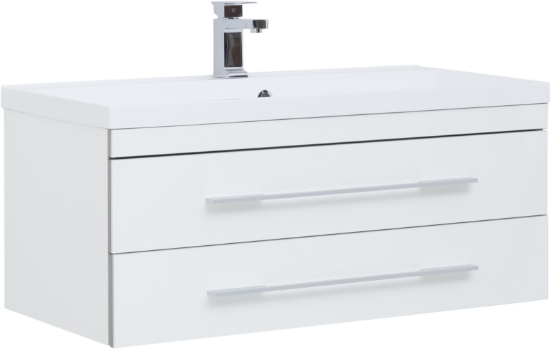 Тумба с раковиной Aquanet Верона 100 подвесная белая - 1