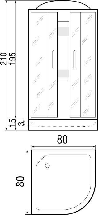 Душевая кабина River Nara Light 80/15 МТ  10000001686 - 1