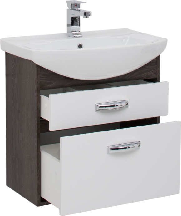 Тумба с раковиной Aquanet Грейс 65 2 ящика, дуб кантенбери - 3