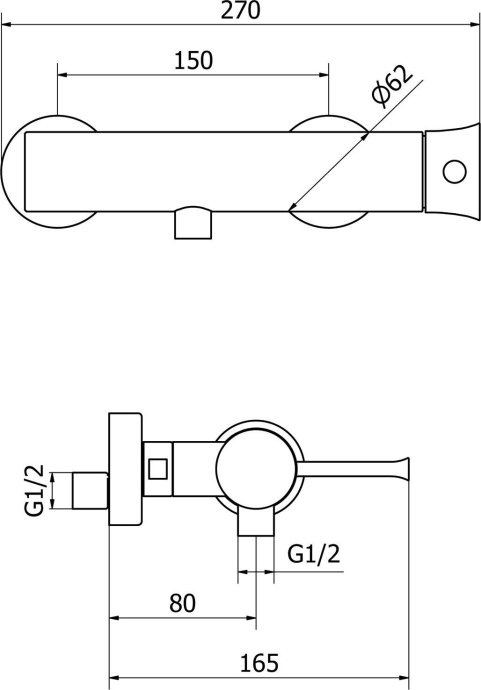 Смеситель Cezares Positano POSITANO-DM-01 для душа - 1