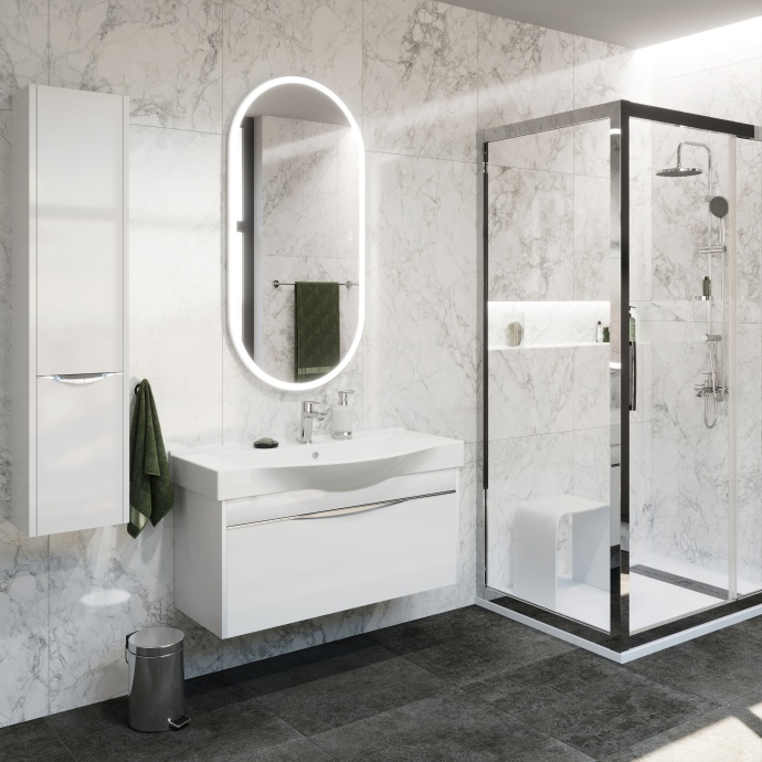 Зеркало STWORKI Мальмё 120 с подсветкой, сенсор на зеркале, овальное, настенное LED-00002201 - 4