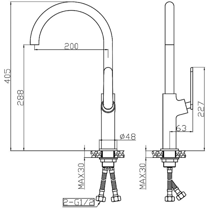 Смеситель для кухни Agger Beauty хром A2600100 - 1