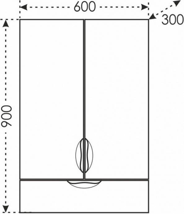 Шкаф подвесной Санта Родос 50 белый 406007 - 5
