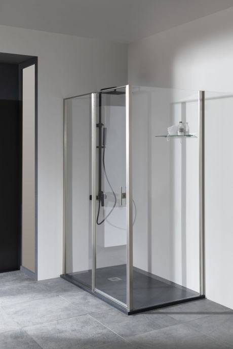 Боковая стенка Allen Brau Priority 100х200 стекло прозрачное профиль серебро матовый  3.31047.BA - 3