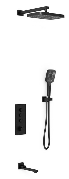 Душевой комплект Vincea Inspire с термостатом черный матовый VSFW-433T1MB - 0