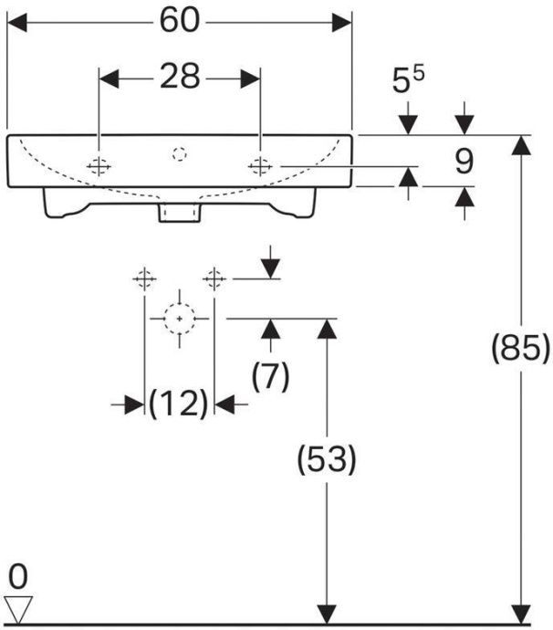 124060000 iCon Раковина, 600x485 мм - 1