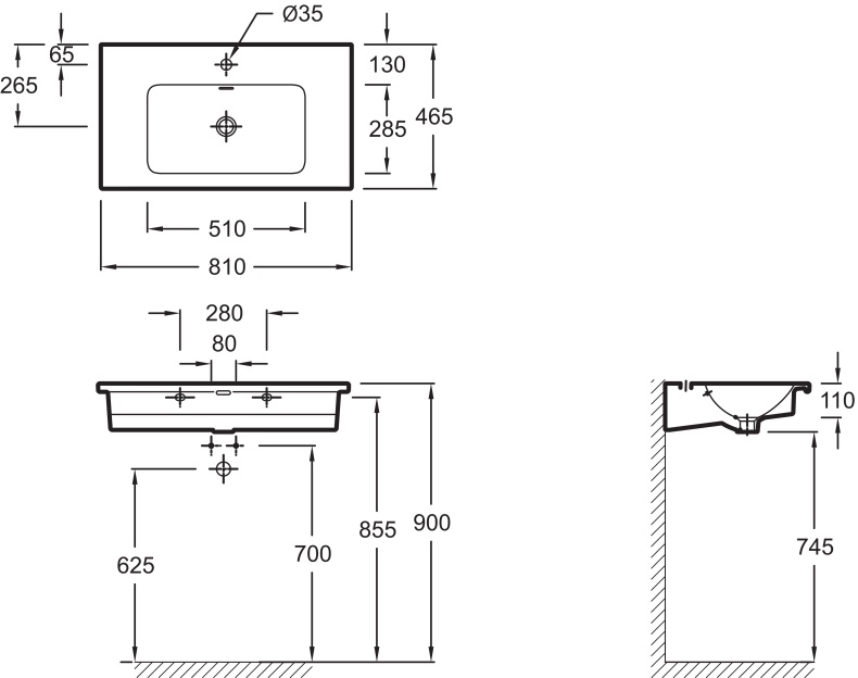 Тумба с раковиной Jacob Delafon Madeleine 80 белый блестящий - 9