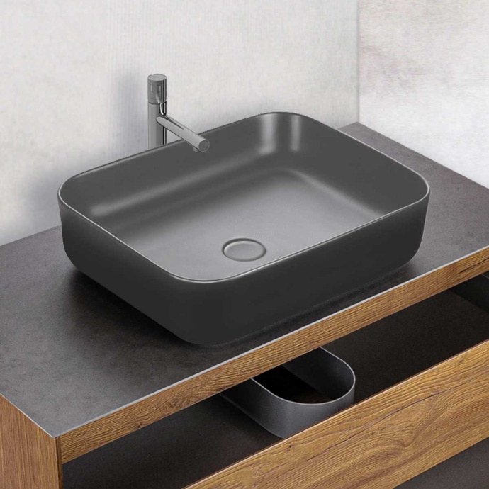 Накладная раковина Vincea 50х39 серая матовая VBS-105MA - 1