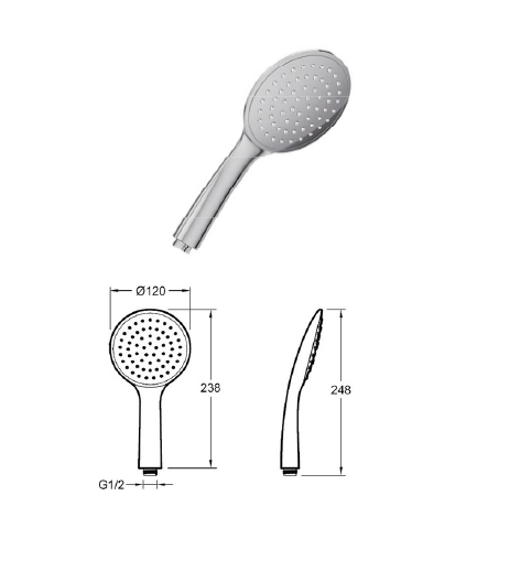 Душевая лейка Jacob Delafon Talan однорежимная, 1 режим, без шланга E21759-CP - 0