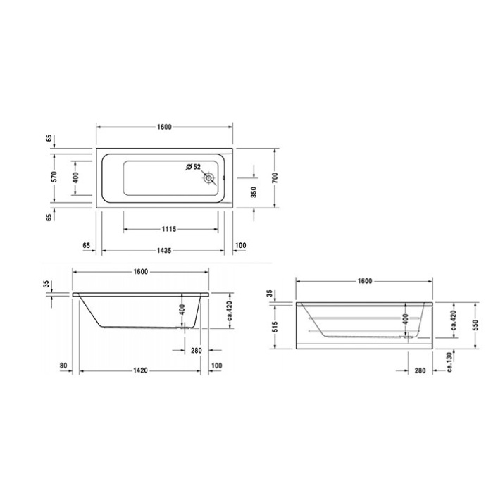 DURAVIT Слив и перелив, для ванн D-Code/D-Neo, хром 790225000001000 - 1