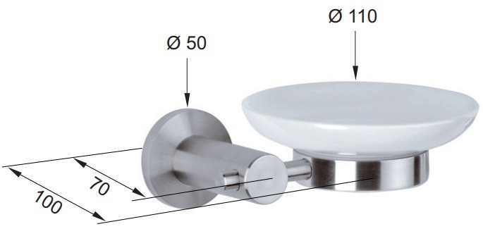 Remer Minimal Мыльница настенная с держателем керамика MI10INOXCR - 1