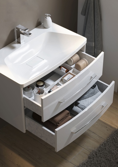 Тумба для комплекта Aqwella 5 stars Neringa белая, подвесная, 2 ящика NER0108 - 2