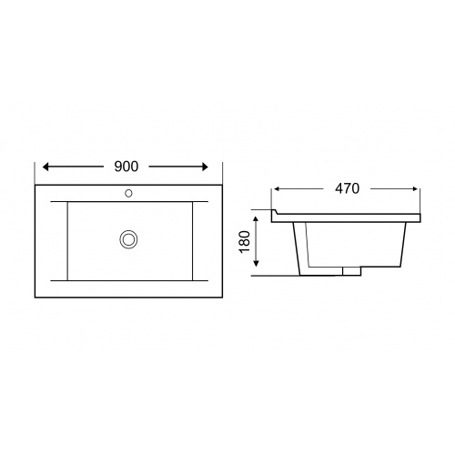 Раковина встраиваемая Weltwasser WW DEILBACH 7505- 90 белый  10000004631 - 1