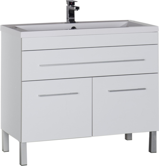 Тумба с раковиной Aquanet Верона 100 белая, 1 ящик, 2 двери 182710 - 0