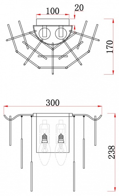 Настенный светильник Porto FR5104WL-02N - 1