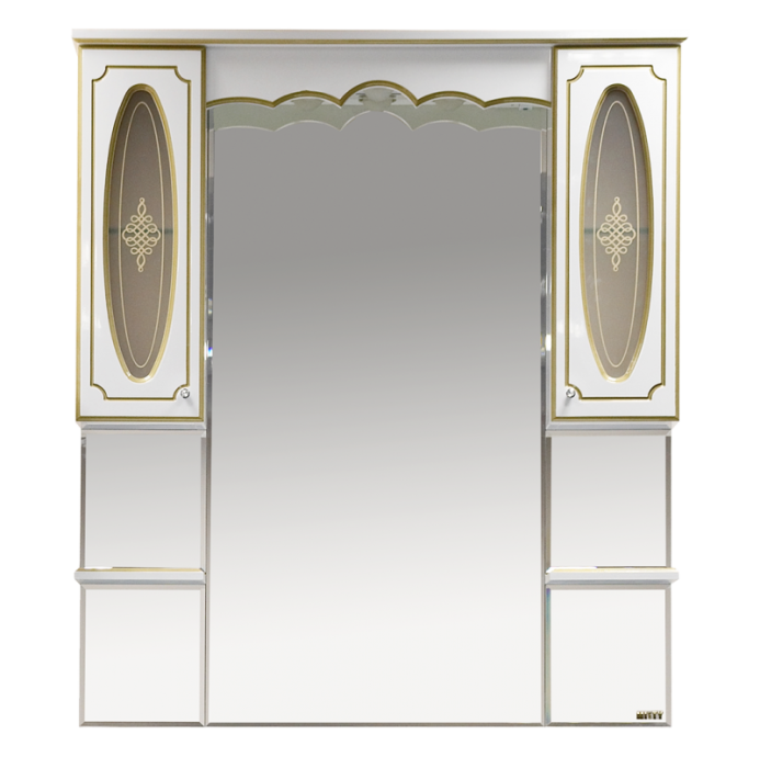 Зеркало-шкаф Misty Монако 100 белый-золото с подсветкой Л-Мнк04100-013Л - 0