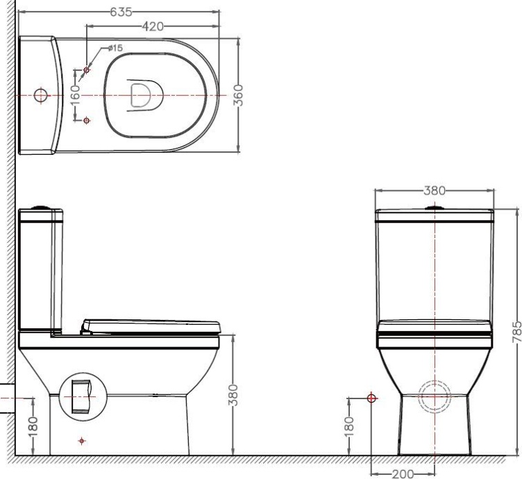 Унитаз-компакт Bravat New Moon с микролифтом - 4