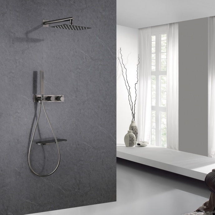 Душевой комплект Abber Rund с термостатом сталь матовый AF8750NG - 1