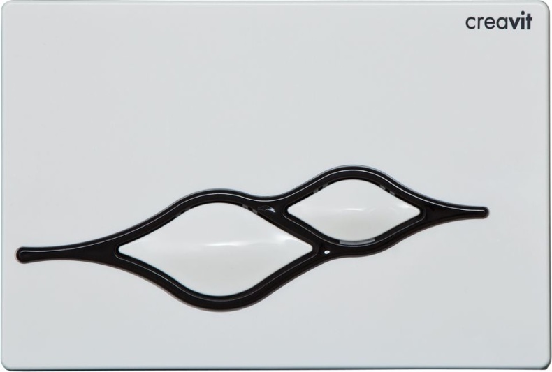 Кнопка смыва Creavit Ufo, бело-черная GP1001.02 - 0