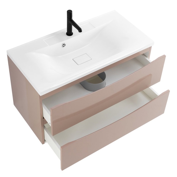 Тумба с раковиной Belbagno Marino 80 бежевый матовый - 12