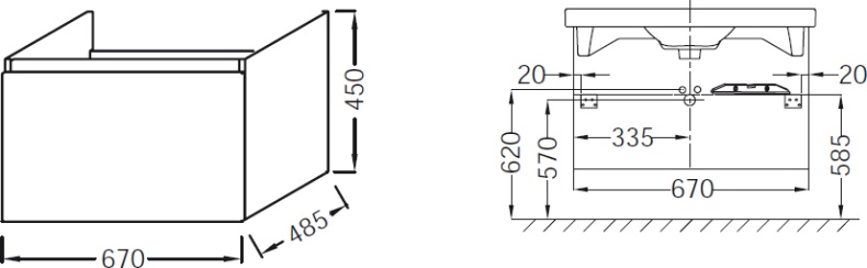 Мебель для ванной Jacob Delafon Odeon Up 70 серый антрацит - 7