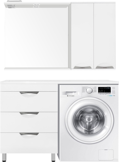 Тумба для комплекта Style Line Жасмин 60 Люкс Plus белая, для стиральной машины ЛС-00000644 - 1