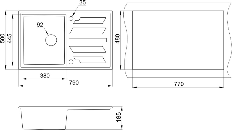 Мойка кухонная Granula GR-8002 шварц - 1