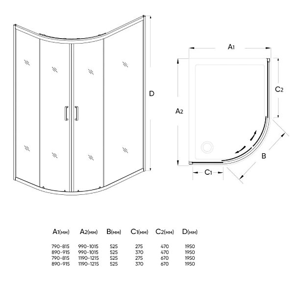 Душевой уголок Veconi Rovigo 100х90, хром  RV03-10090A-01-19C1 - 1