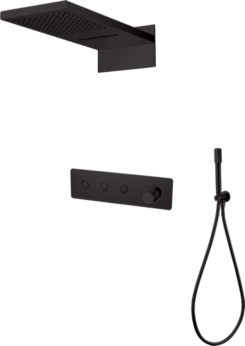 Душевой комплект Boheme Fusion 130-B С ВНУТРЕННЕЙ ЧАСТЬЮ, чёрный - 0